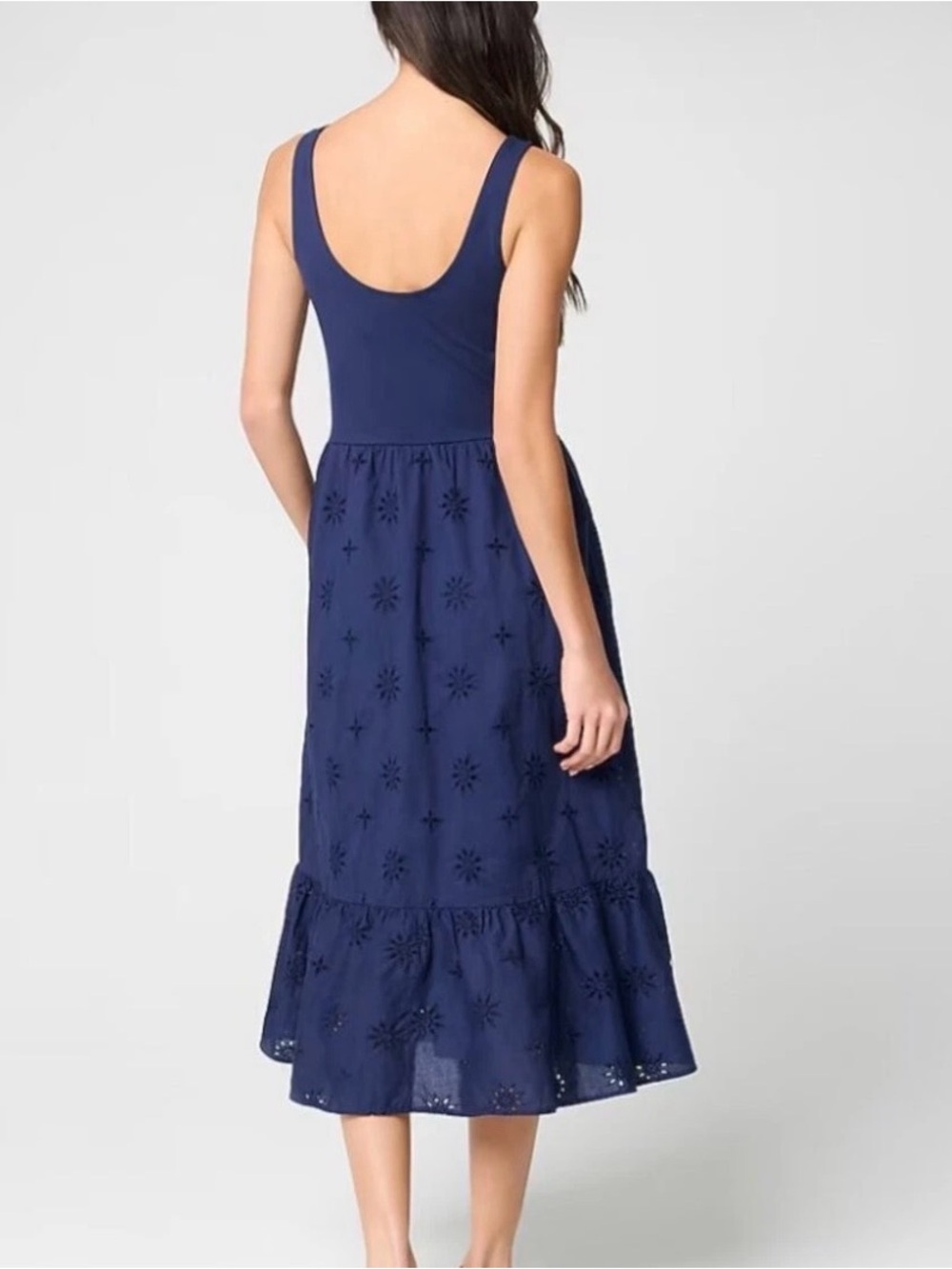 J. Crew Navy Eyelet Maxi Dress women’s size XS - Picture 2 of 6